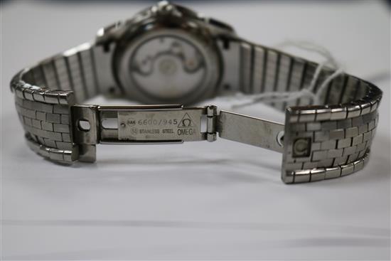 A ladys 2007/2008 stainless steel and diamond set Omega De Ville Co-Axial Chronometer wrist watch,
